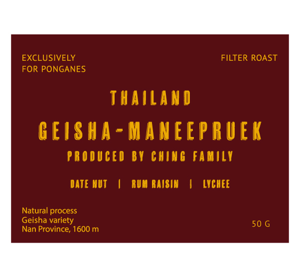 Geisha Maneepruek by Ching Family – Natural process 50g